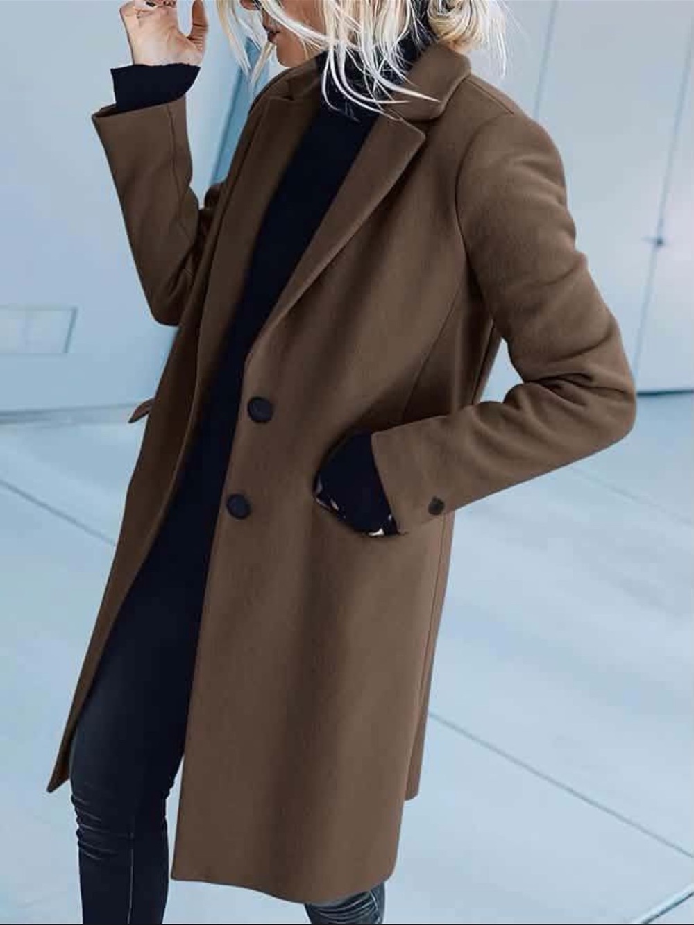 Anrabess Notched Collar Pea Coat